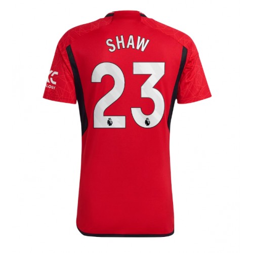 Fotballdrakt Herre Manchester United Luke Shaw #23 Hjemmedrakt 2023-24 Kortermet